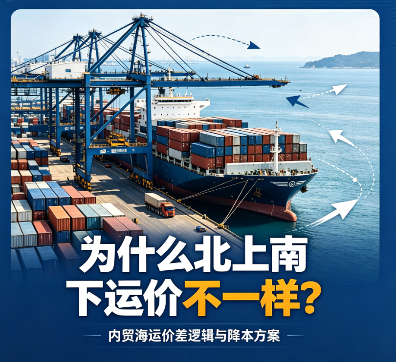 为什么统一条航线，，，，，，，北上和南下的集装箱运价纷歧样？？？