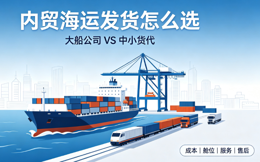 内贸海运发货选大船公司照旧中小货代？？？？本钱、舱位、售后全维度比照